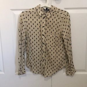 Topshop diamond printed blouse